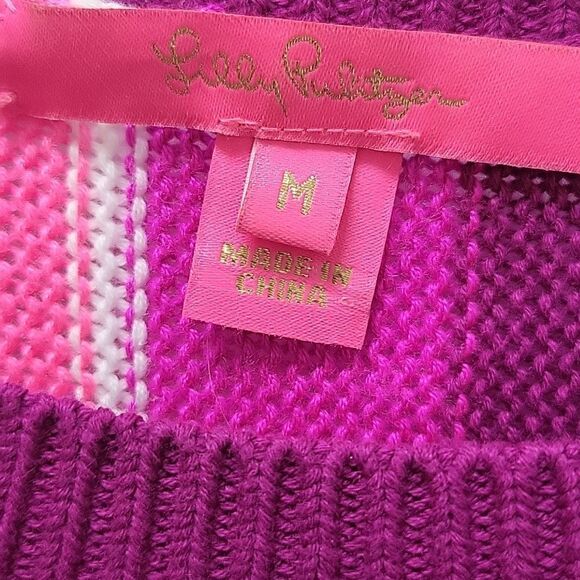 LILLY PULITZER island jungle stripe Daryl crewneck sweater M - Picture 3 of 6